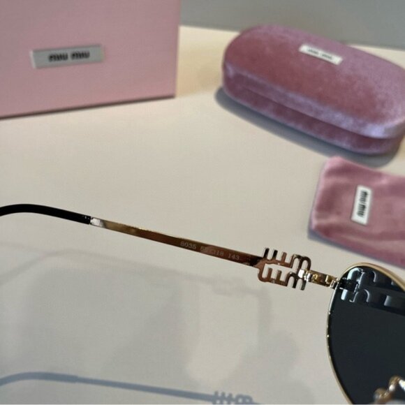 Miu Miu Gold and Black Sunglasses main image 4